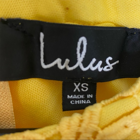 Lulus Love Poem Yellow Lace Mini Dress size Extra Small - Picture 4 of 8